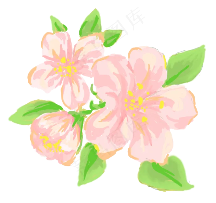 春天樱花免抠图装饰(3445X3238(DPI:300))psd模版下载