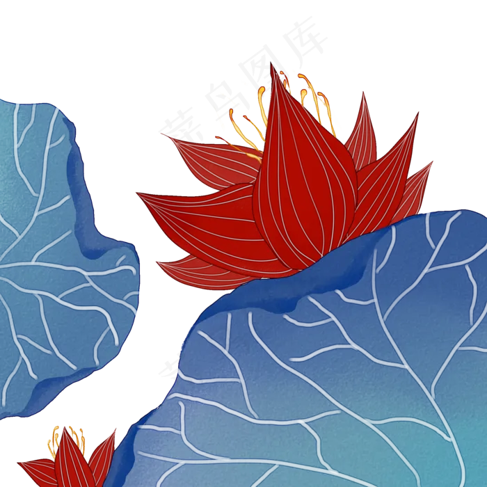 烈火红莲荷花(2000X2000(DPI:300))psd模版下载