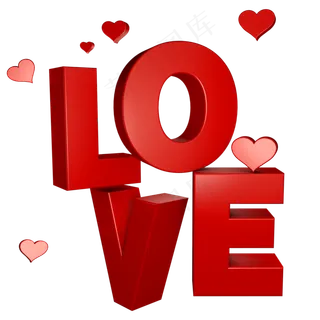 LOVE立体字,免抠元素