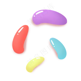 彩色可爱儿童节豆子糖果装饰