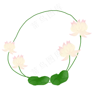 荷花边框png素材