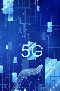 蓝色唯美卡通治愈5G科技概念扁平信号配图