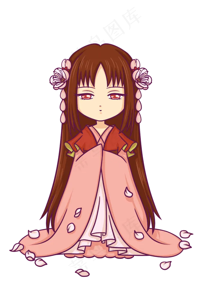 Q版十二花仙杏花(2480X3507(DPI:300))psd模版下载