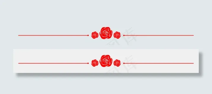 情人节红色玫瑰极简分割线