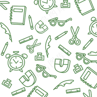 绿色学习用品底纹,免抠元素