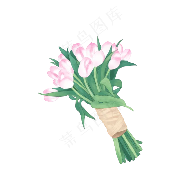 卡通捧花鲜花素材(3000X3000(DPI:300))psd模版下载