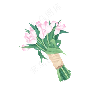 卡通捧花鲜花素材