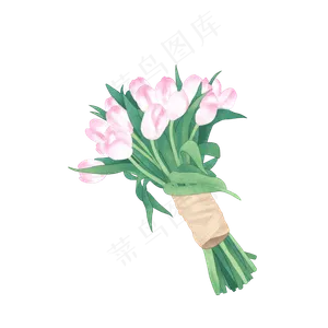 卡通捧花鲜花素材