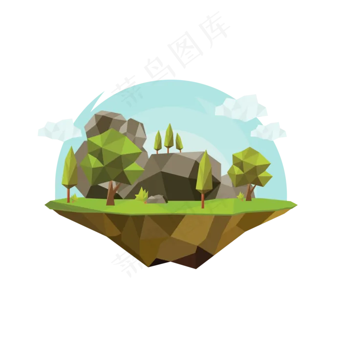 lowpoly森林矢量图片,免抠元素ai矢量模版下载