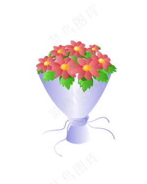 矢量手绘卡通花束