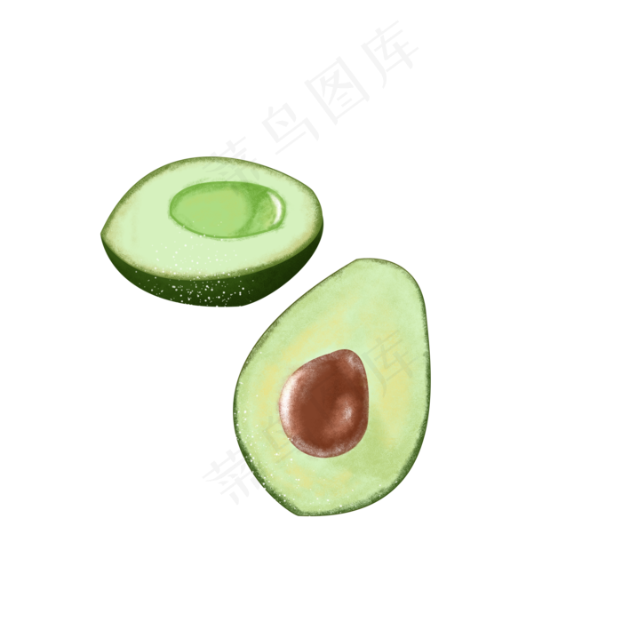 绿色切开的牛油果新鲜水果绿色食(2000X2000(DPI:300))psd模版下载