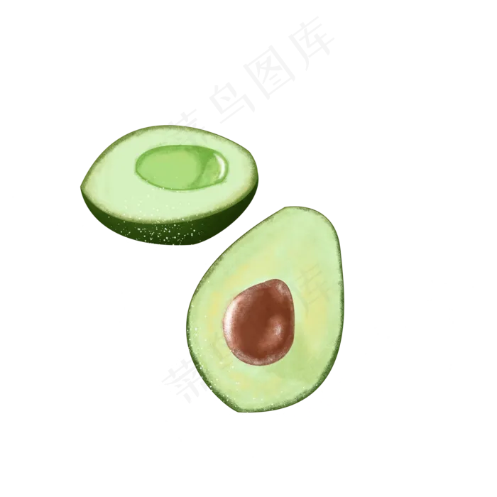 绿色切开的牛油果新鲜水果绿色食(2000X2000(DPI:300))psd模版下载