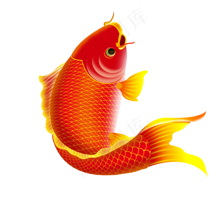中国风年画鲤鱼,免抠元素