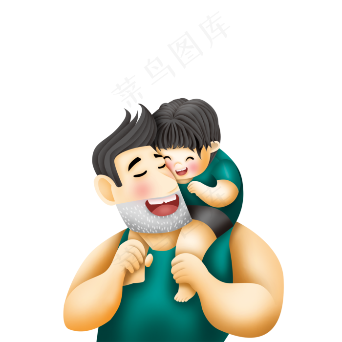 父亲节父子可商用元素