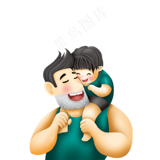 父亲节父子可商用元素