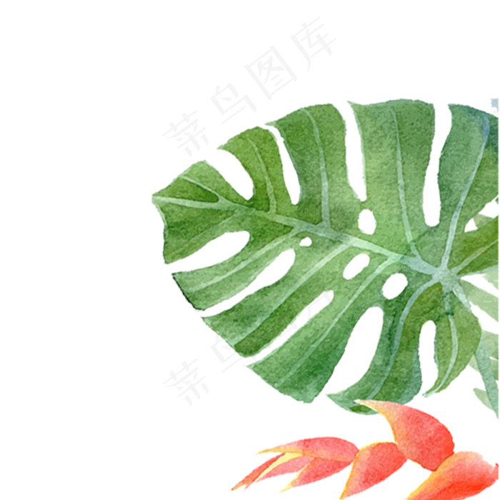 卡通春天植物绿叶下载