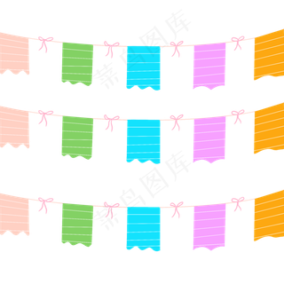 儿童节彩旗蝴蝶结装饰