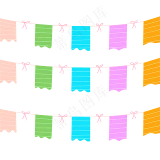 儿童节彩旗蝴蝶结装饰