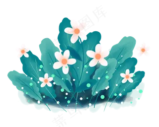 春天小花和叶子,免抠元素