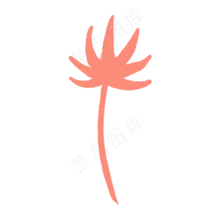 手绘简约粉色荷花花草(2000X2000(DPI:300))psd模版下载