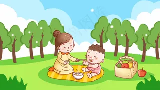 春天带宝宝去郊游