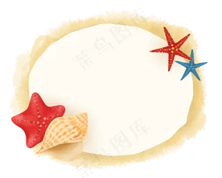 夏天沙滩装饰边框,免抠元素