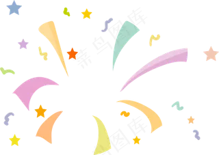 庆祝春节元旦新传装饰星星烟花PNG,免抠元素