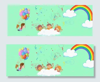 六一儿童节卡通电商促销