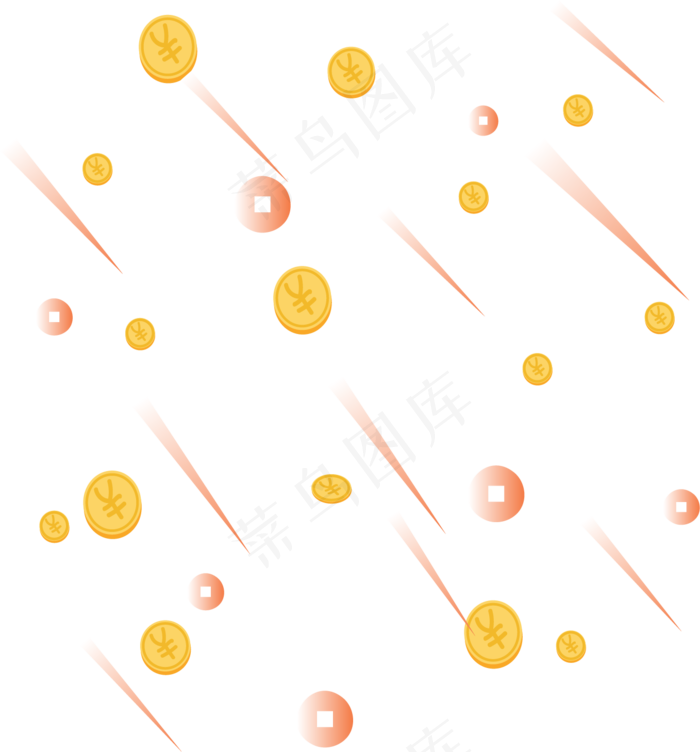 金币漂浮金币雨,免抠元素(1358*1459px 300 dpi )ai矢量模版下载