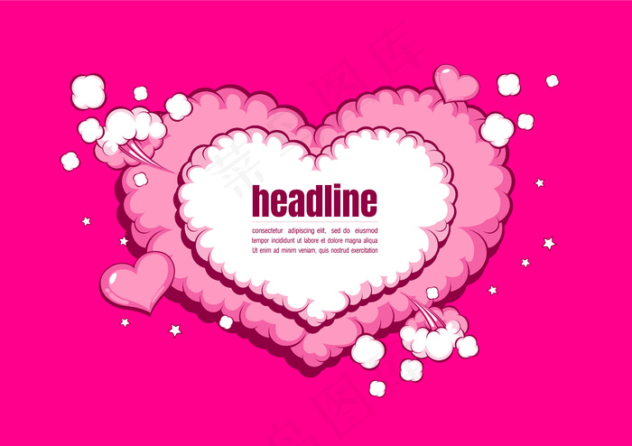情人节模板背景，漫画艺术风格。