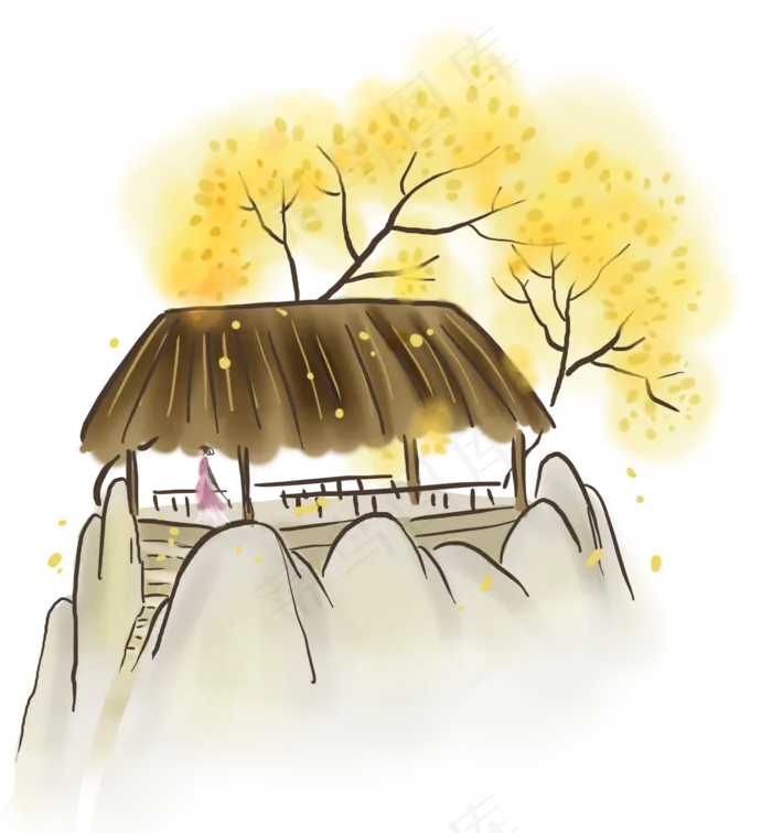 秋天登山的少女(2000X2158(DPI:299))psd模版下载