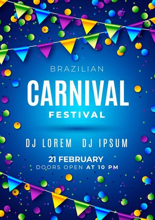 巴西嘉年华宣传单,DM传单模板
