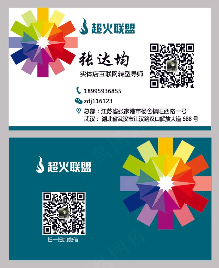 超火联盟名片psd模版下载