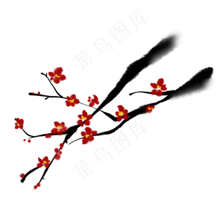一支梅花水墨画