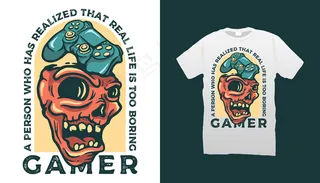 骷髅玩家T恤设计