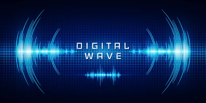 声波振荡辉光，数字波，抽象技术背景。eps,ai矢量模版下载