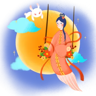 中秋嫦娥仙女古典仙子玉兔八月十