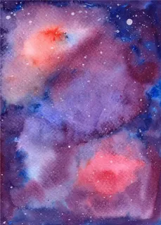 水彩银河空间星夜背景