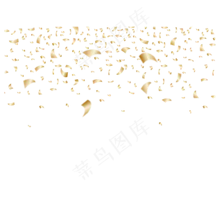 双十一矢量金色漂浮碎片元素