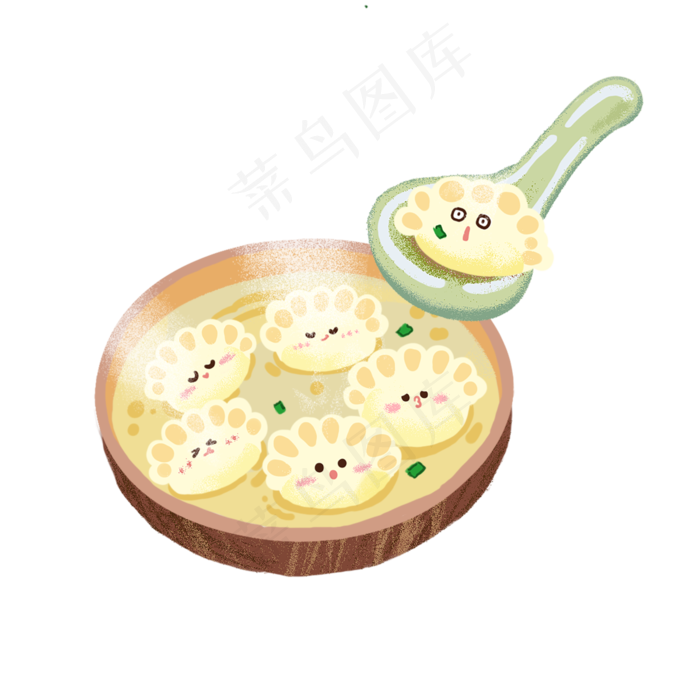 立冬暖色系卡通手绘饺子PNG素材(3000X3000(DPI:300))psd模版下载