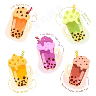 手绘泡茶香精套装