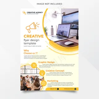 抽象创意机构宣传单,DM传单设计模板