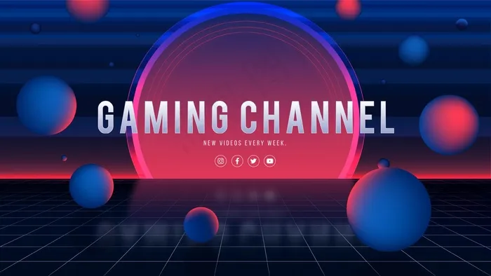 渐变游戏youtube频道艺术eps,ai矢量模版下载