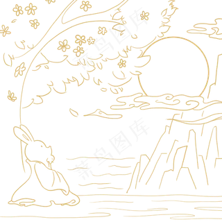 中秋节赏月玉兔