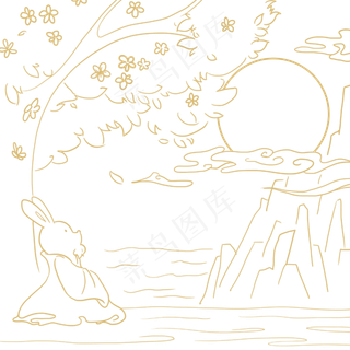 中秋节赏月玉兔