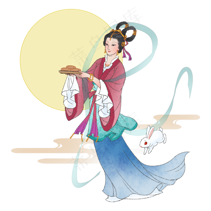 嫦娥仙子中秋节八月十五(2000X2000(DPI:300))psd模版下载