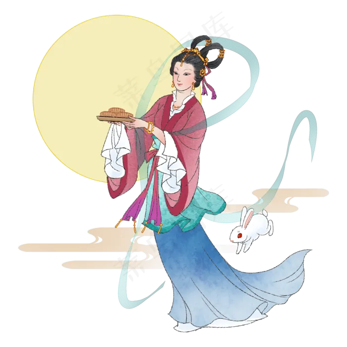 嫦娥仙子中秋节八月十五(2000X2000(DPI:300))psd模版下载