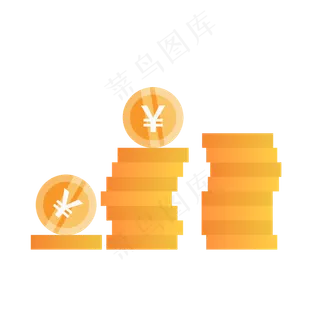 扁平风矢量金币装饰