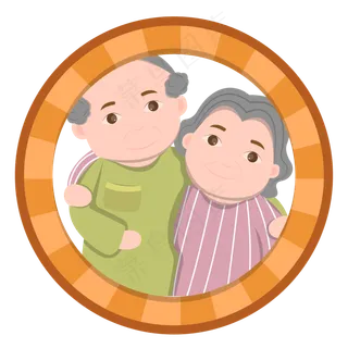 手绘矢量重阳节老年人人物形象