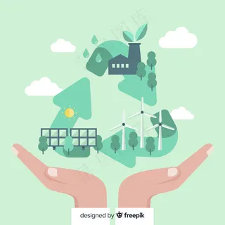 自然元素手绘生态概念